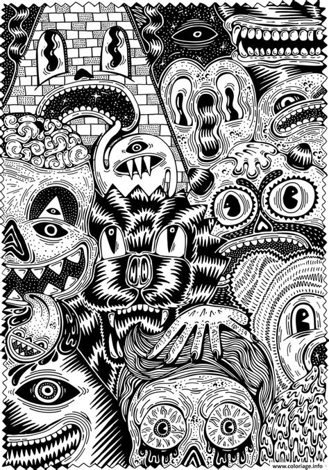 Coloriage Halloween Adulte Effrayant Complexe Dessin Halloween Adulte à