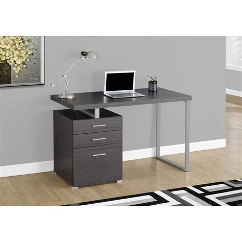 This setup features file cabinets on both sides of the desk for easy access to your work essentials. Monarch Specialties Gray Desk with File Cabinet-I 7426 ...