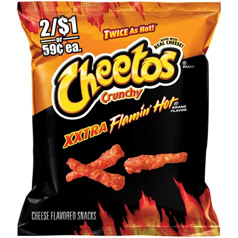 Cheetos Crunchy Xxtra Flamin Hot Cheese Flavored Snacks 1 13 Oz Bag