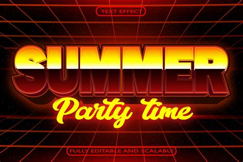 Summer Party Time Editable Text Effect Graphic By Maulida Graphics