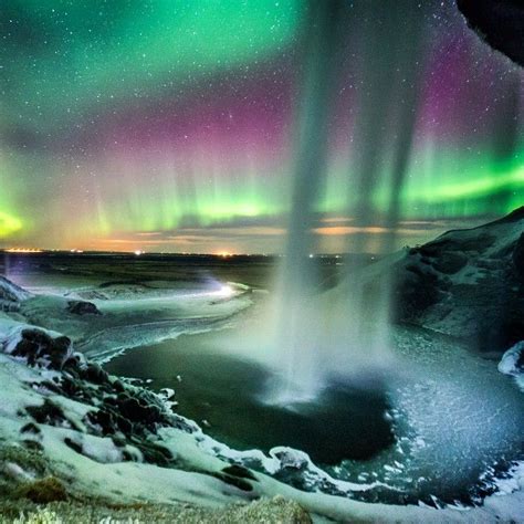 Ozzo Photography On Instagram Northern Lights Behind Seljalandsfoss