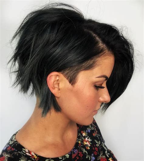 asymmetrical short bob with undercut undercutbob hair