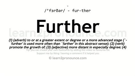 Pronunciation Of Further Definition Of Further Youtube