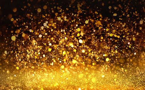 Gold Glitter Lights Golden Creative Background New Year Glitter