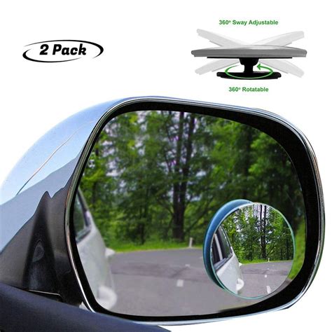 Ugreen Blind Spot Mirror Rimless Hdglass Wideangle 360° Convex Mirrors Rear View Automotive