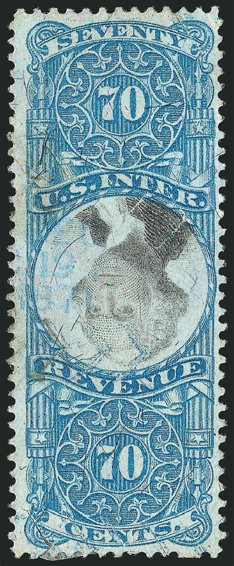 Us Stamp Values Scott R117 1871 70c Revenue Documentary