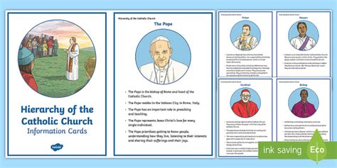 Hierarchy Of The Catholic Church Information Cards Twinkl