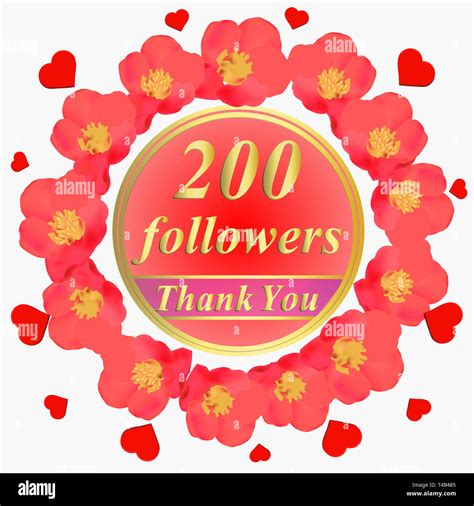 Bright Followers Background 200 Followers Illustration With Thank You