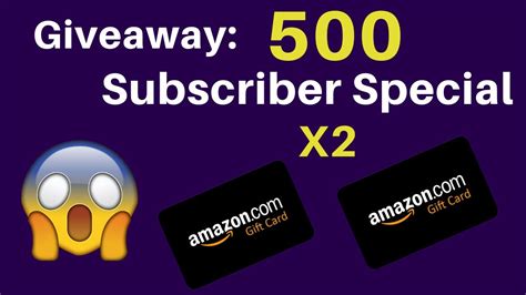 Subscriber Amazon Gift Card Giveaway Two Possible Subscriber Winners YouTube