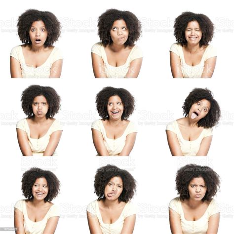 Young Female Making Facial Expressions Stock Photo & More Pictures of ...