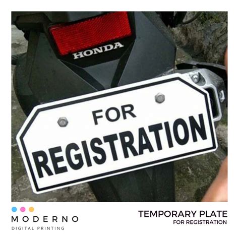Motorcycle Temporary Plate For Registration Lazada Ph