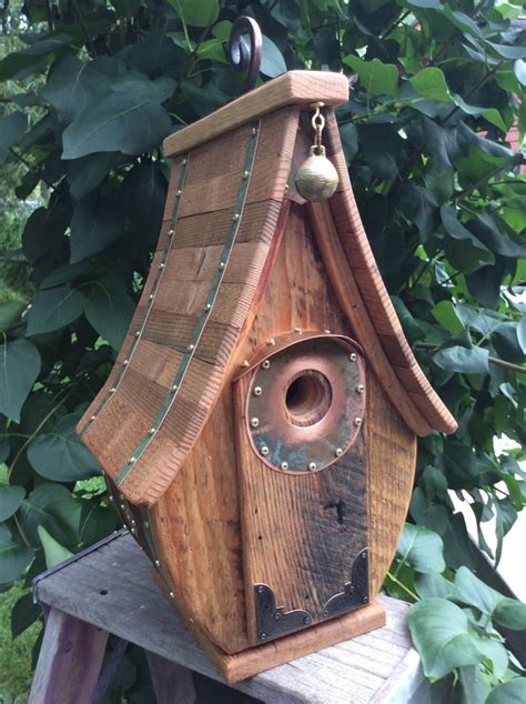 Unique Barnwood Birdhouse Handmade Recycled Handmade T