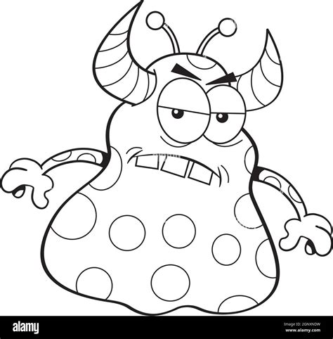 Cartoon Scary Monster Black And White