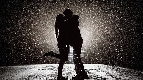2048x1152 Couple Kissing In Snow Night 2048x1152 Resolution Hd 4k
