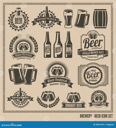 vintage retro beer icon set stock illustrations 7 847 vintage retro beer icon set stock