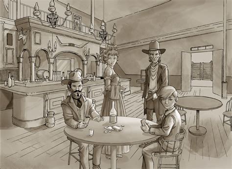 Old West Saloon Drawing