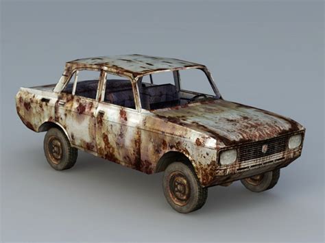 Abandoned Car 3d Model Object Files Free Download Cadnav