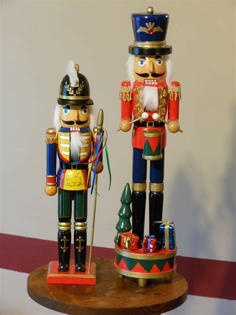Two Christmas Decor Wooden Nutcrackers Reserved For Nina