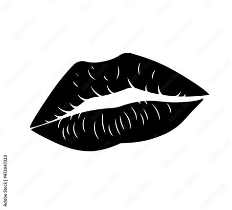 Lips Kiss Silhouette Image Clipart Image Vector De Stock Adobe Stock