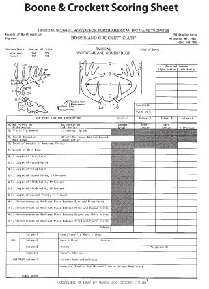 29 Deer Scoring Calculator VicenteTammie