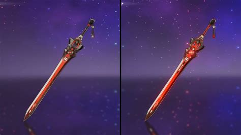 All 4 Star Swords Genshin Impact Side By Side Skin Comparison Before
