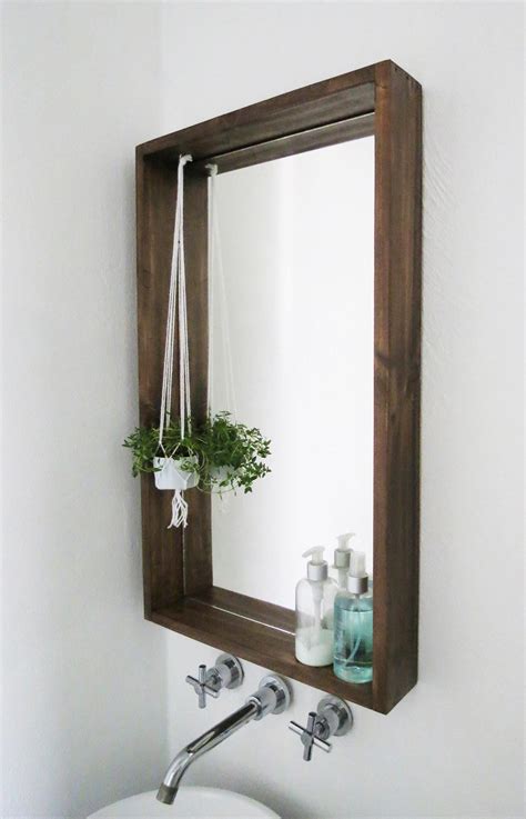 They look great in any room! handmade shelf bATHROOM mirror rustic oak large / small ...