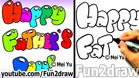 How To Draw Bubble Letters Happy Fathers Day Fun Things To Draw