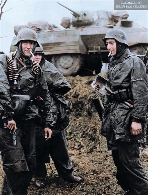 Ss Panzergrenadiers In Poteau Belgium 18 December 1944 Colour By