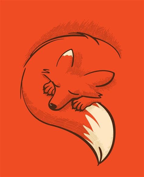 The Fox Is Sleeping Art Print By Japu Society6 With Images Fox