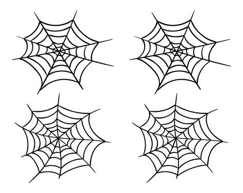 Four Spider Webs On White Background