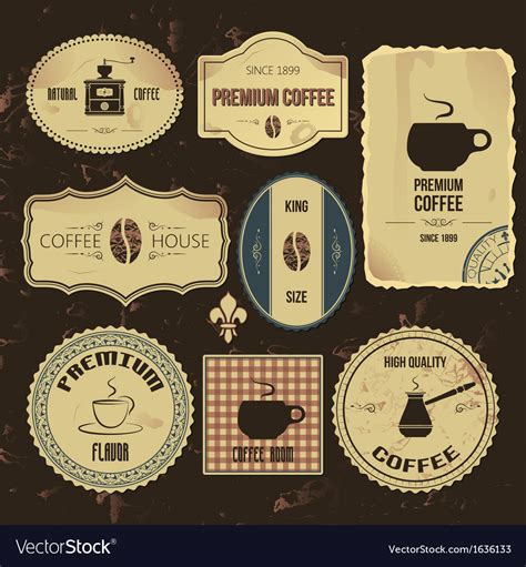 Vintage Coffee Labels Royalty Free Vector Image