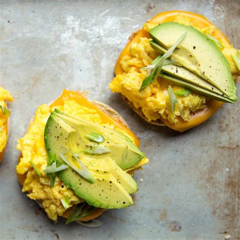 Scrambled Egg And Avocado Breakfast Sandwiches Recipe Kay Chun