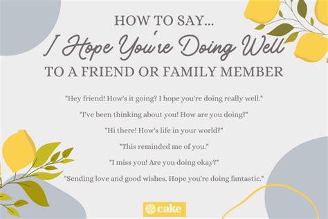 31 Ways To Say ‘hope Youre Doing Well In An Email Or Text Cake Blog
