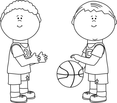 Black And White Boys Playing Basketball Clip Art Black And White Boys