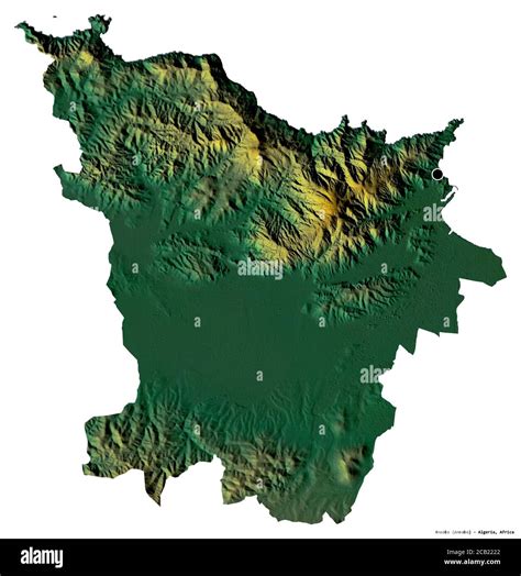 Shape Of Annaba Province Of Algeria With Its Capital Isolated On