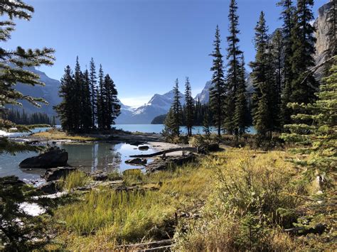 View On Spirit Island Maligne Lake Jasper National Park Summer 2018