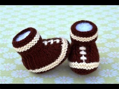 Very easy knit baby booties free knitting pattern from blogger gina michele. How to Knit Football Baby Booties Part 1 - YouTube