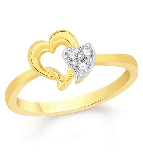 Vk Jewels Dual Heart Gold And Rhodium Plated Alloy Ring For Women Girls Vkfr Ga Buy Vk