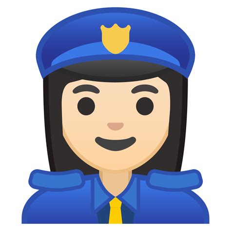 Woman Police Officer Light Skin Tone Icon Noto Emoji People