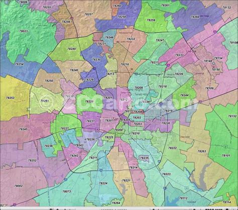 Printable San Antonio Zip Code Map - Printable Word Searches