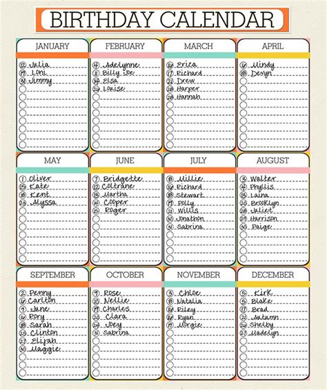 fresh free printable birthday calendar free printable calendar monthly