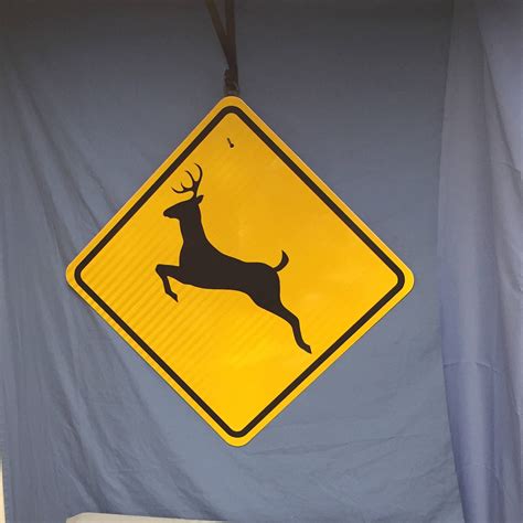 An Authentic Nos Deer Crossing Warning Road Sign Pa Highway Sign