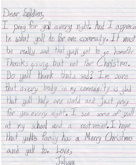 Sample Christmas Letters To Soldiers The Document Template