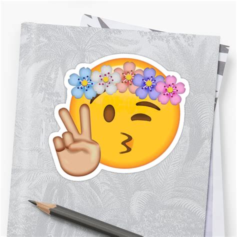 Peace Sign Hippie Secret Emoji Funny Internet Meme Stickers By