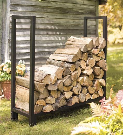 Firewood storage for green wood must allow it to breathe and continue to dry so that it can become seasoned wood for use in your fire pit or fireplace. Heavy-Duty Adjustable Log Rack | Firewood storage, Wood ...