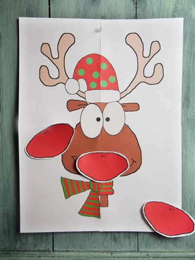 Reindeer Printable Game Pin The Nose On Rudolph