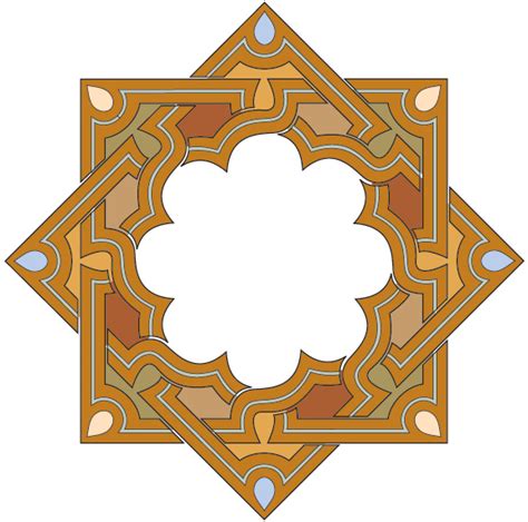 زخارف اسلامية Png مفرغة فيكتور هندسية بسيطة للتصميم