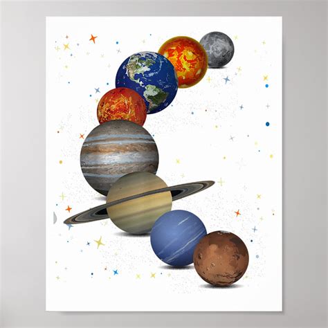 Universe Galaxy Planets Sun Astronomy Outer Space Poster Astronomy Ts
