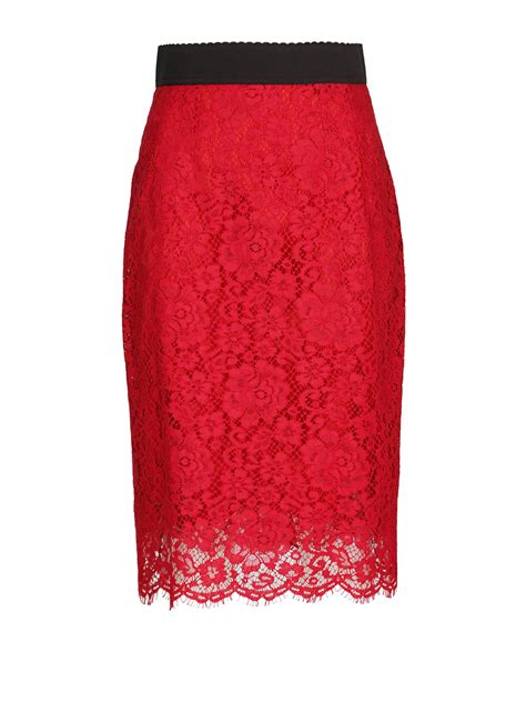 knee length skirts and midi dolce and gabbana see through lace pencil skirt f4a2pthlmckr2254