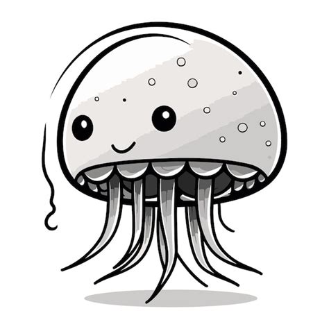 Premium Vector Cartoon Jellyfish Vector Illustration Isolated On